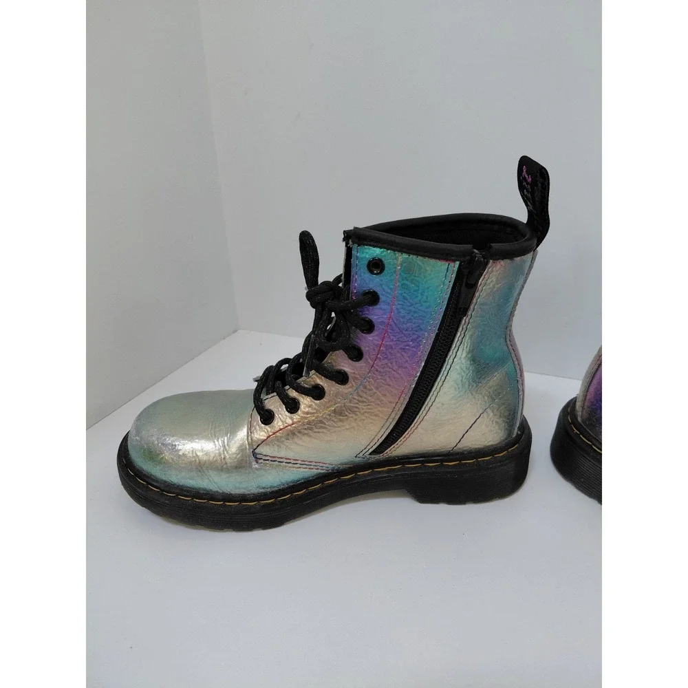 Dr. Martens AirWair 1460 J Multi Rainbow Crinkle Boots Kids Size 2